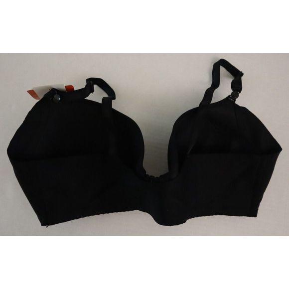 Warner's RB2561A Women's Sz 38B Black No Side Effects Front-Close Underwire Bra - Picture 2 of 3